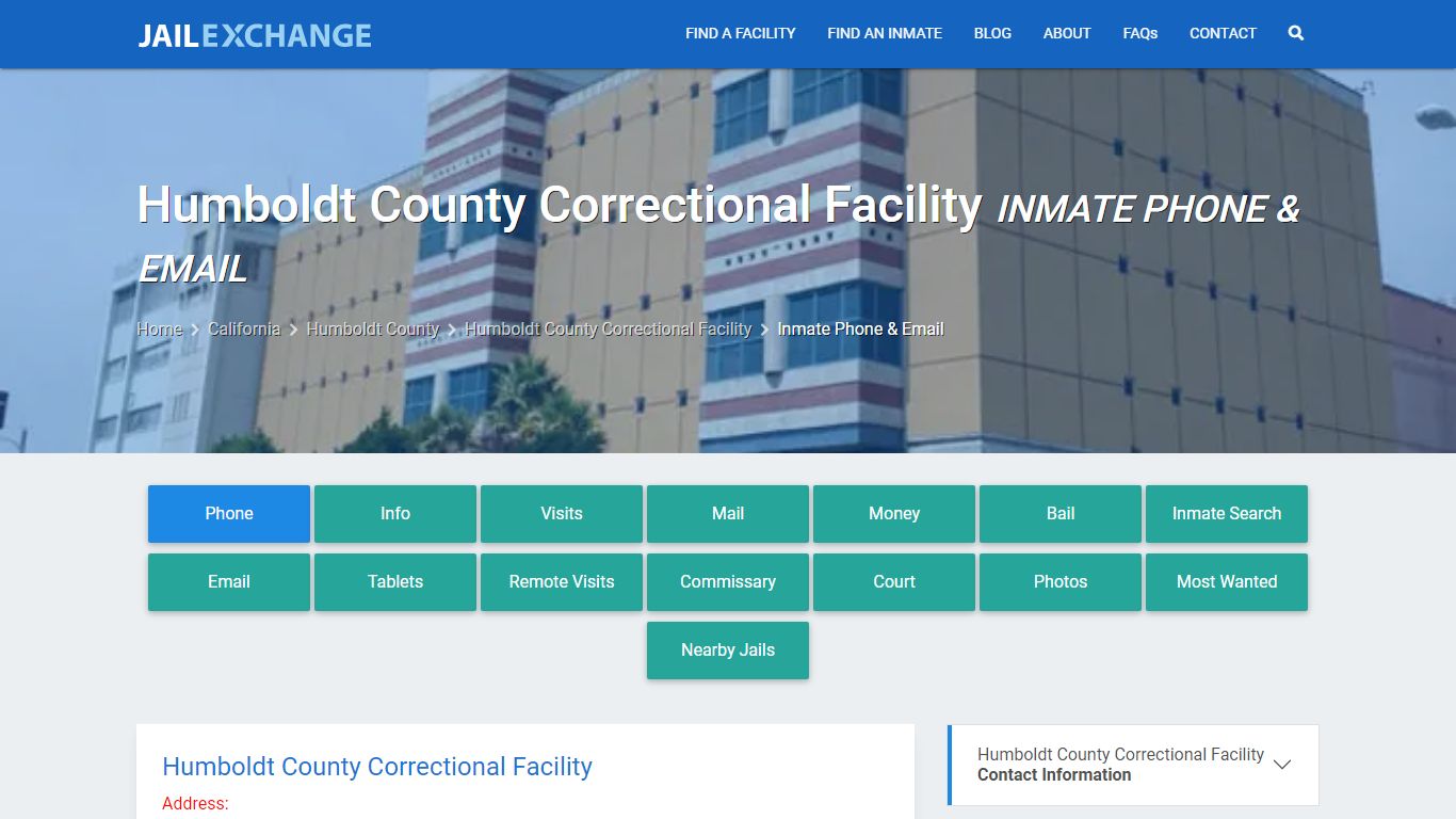 Inmate Phone - Humboldt County Correctional Facility, CA - Jail Exchange